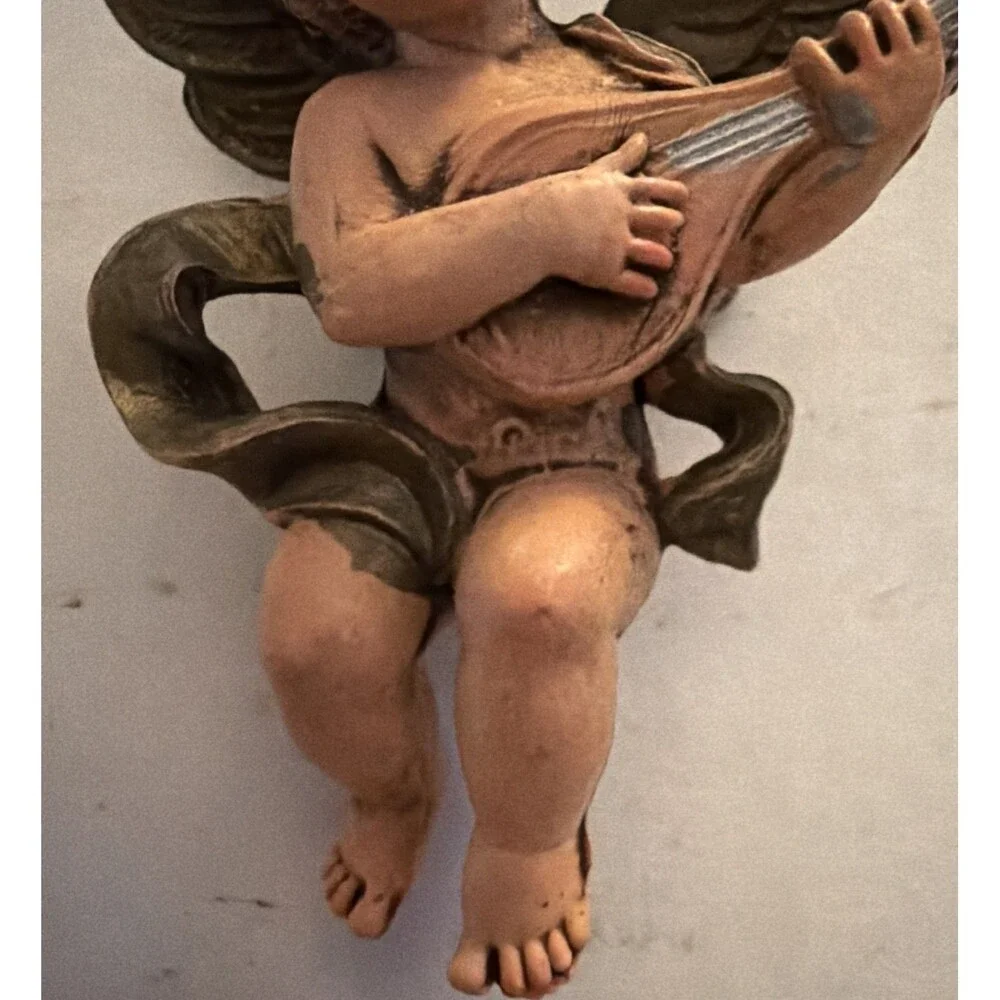 Simonetti Fontanini Depose Italy 903 Cherub With Lute Figurine Ornament